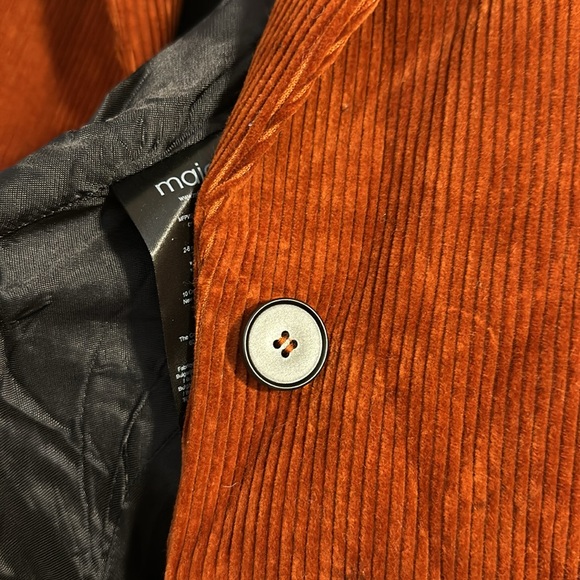 Maje Elle Corduroy Burnt Orange Camel Blazer Jacket Alessandra Ambrosio - Picture 8 of 8